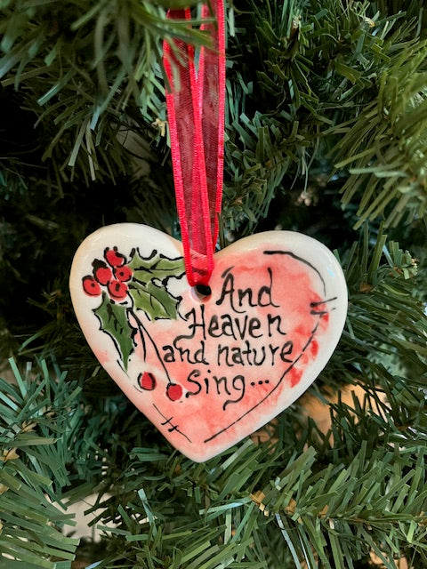 And Heaven and Nature Sing Ornament Red Background