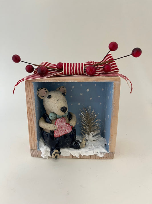 Holiday Mouse Shadow Box