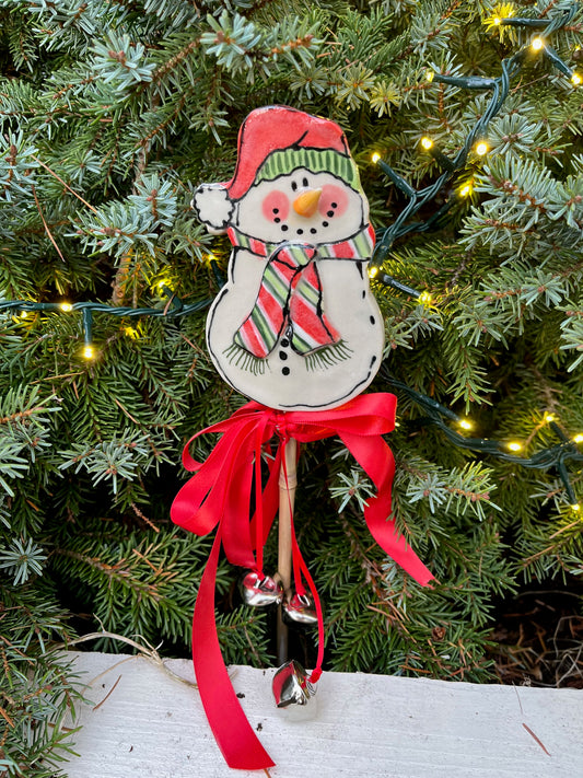 Winter Garden Planter Greeter (Snowman with Scarf)