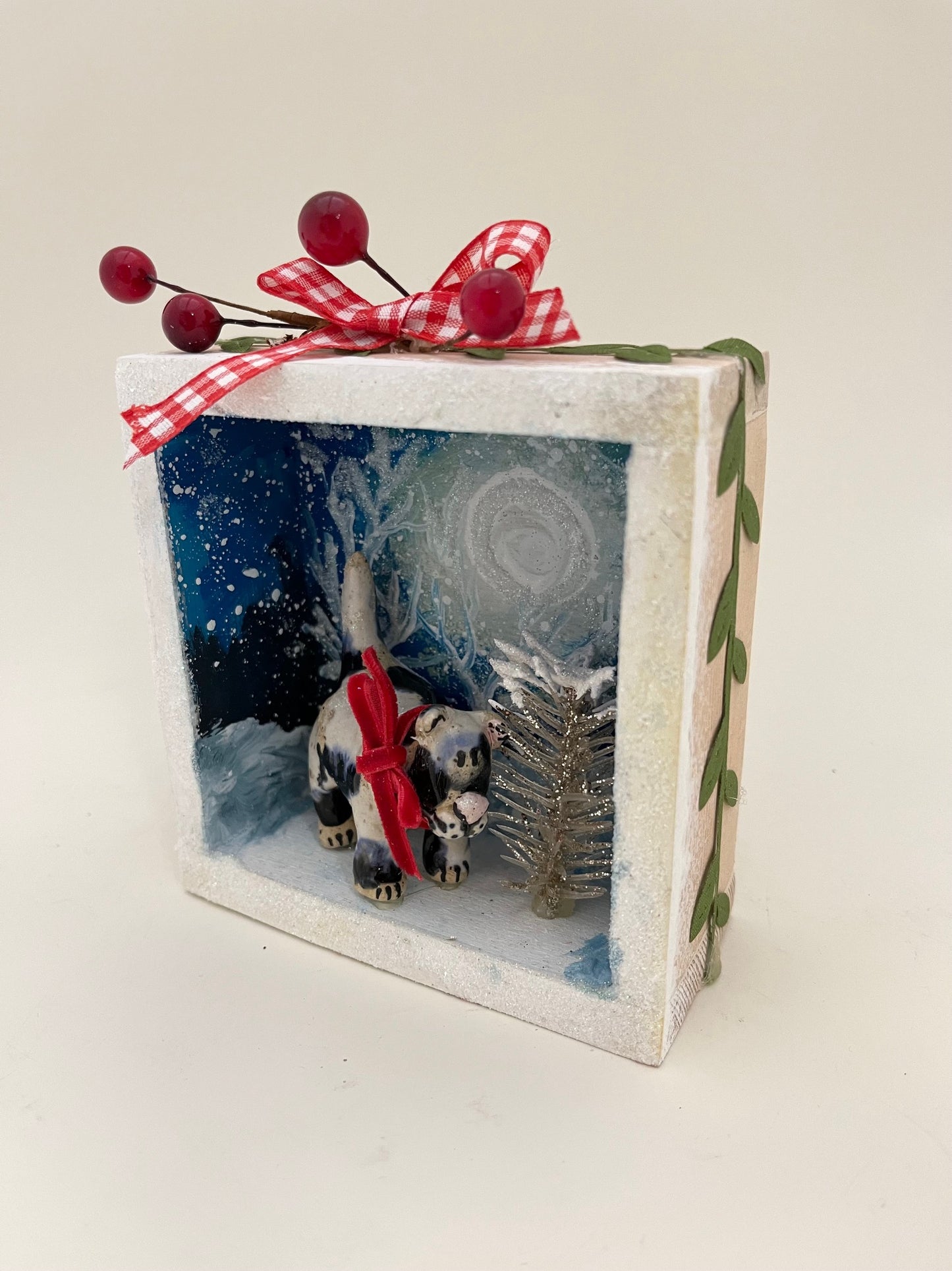 Winter Cat Shadow Box
