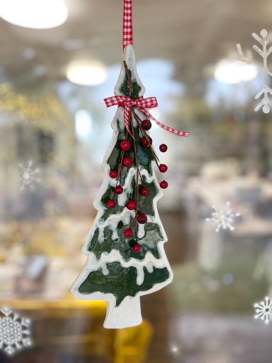 Green Holiday Tree Door Hanger