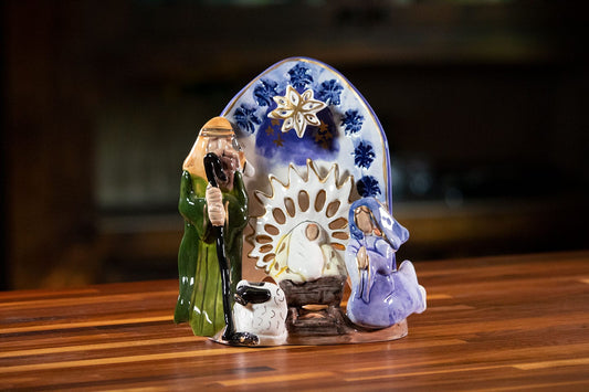 Traditional Nativity Tea Light Holder