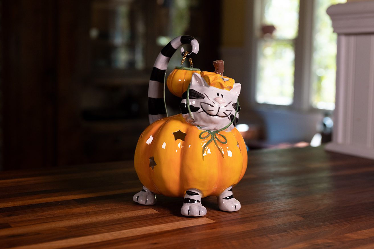 Pumpkin Cat Candle House Halloween