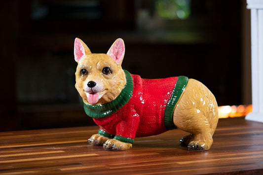 Christmas Corgi Figurine