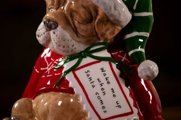 Sleepy Santa Dog Figurine