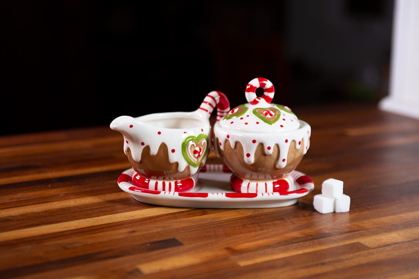 Gingerbread Creamer & Sugar Bowl with Tray