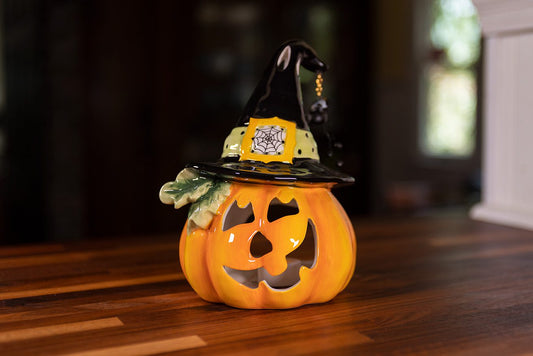 Pumpkin Jack with Hat Tealight Holder