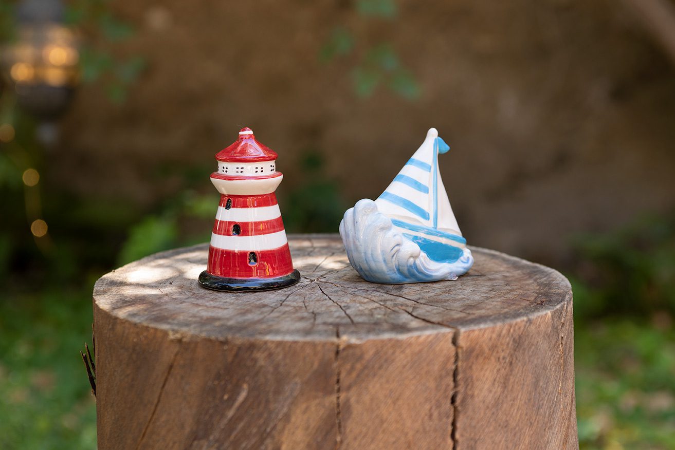 Lighthouse and Sailboat Salt and Pepper set